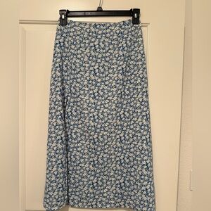 Floral Blue and White Women's Skirt